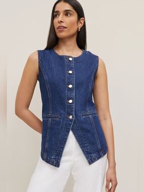 Ann Taylor  Denim Vest Size M